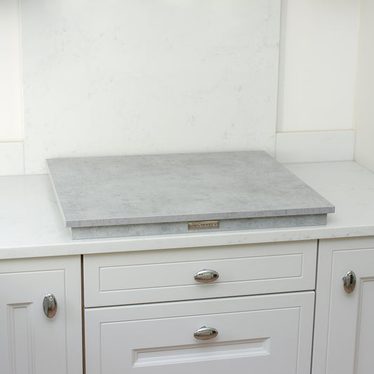 Wooden Hob Cover, Electric, Angle, Grey Cloud